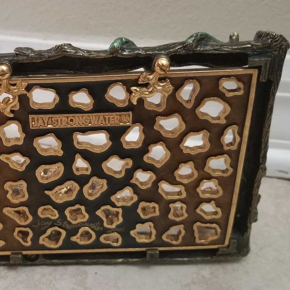 SIGNED RARE EXQUISITE JAY STRONGWATER JUNGLE SAFARI CHEETAH CRYSTAL ENAMEL FRAME